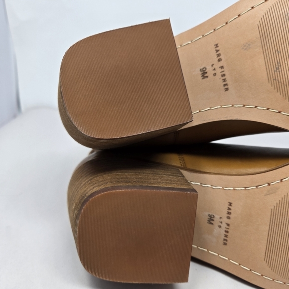 Marc Fisher LTD Women's Western Boots Sz 9M Carmel Leather Ankle Cut Outs Rodeo - Picture 6 of 12